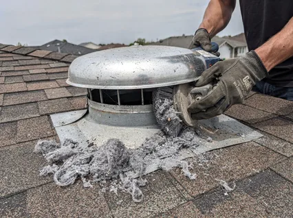 Cleaning Dryer Vent On Roof in Powell
