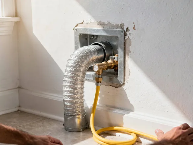 Powell Dryer Vent Cleaning certified technician performing specialized gas dryer vent cleaning in Powell